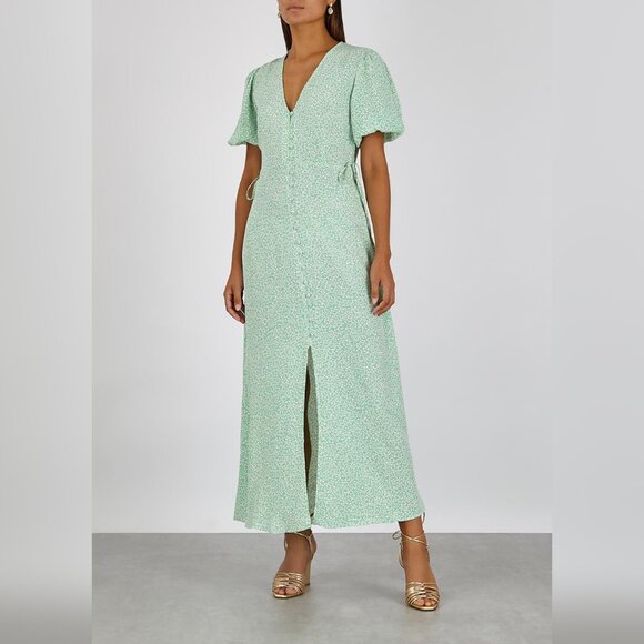 Rixo Staci dress – Green Tea-Length Dress (US 6/UK 10) - Picture 5 of 15
